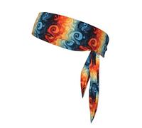 YYHWHJDE yin yang fire water Pattern Sports headscarf, sweat absorbing and breathable, motion headband, double-sided kerchief