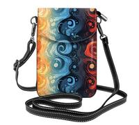 YYHWHJDE Yin Yang Fire Water Prints Small Leather Women'S Crossbody Flip Phone Bag, Waterproof And Durable