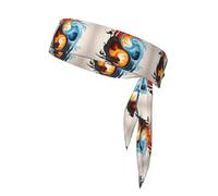 YYHWHJDE yin yang fire water Prints Sports Double-Sided Headscarf Quick Drying, Moisture Wicking for Women, Girls, and Men