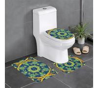 YYHWHJDE Yin Yang Totem Picture Anti slip floor mat three piece set bathroom carpet anti slip durable