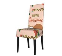 YYHWHJDE You Are Awesome Sloth Prints Dining Chair Throw Covers - Stretchy & Wrinkle-Resistant Seat Layers for Most Standard Chairs - Quick Refresh & Protect Your Furniture