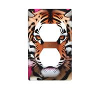 YYHWHJDE Zebra Tiger Leopard Pink Pattern Double Socket Wall Panel Decorative for Residential and Commercial Areas 4.5x2.76in