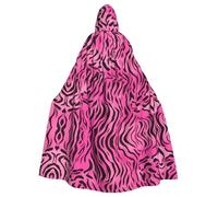 YYHWHJDE zebra tiger leopard pink Printing Halloween Adult Hooded Cloak for Parties and Costume Events