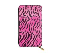 YYHWHJDE Zebra Tiger Leopard Pink Printing Quality Leather Long Clutch Wallet Designed for Fashion Girls and Women Stylish 7.48 x 4.13 in