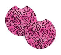 YYHWHJDE zebra tiger leopard pink Prints Car Cup Coasters 2-Pack - The Ideal Housewarming Gift for Car Owners - High-Grade Neoprene Throw, Effortless Style & Protection
