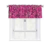 YYHWHJDE zebra tiger leopard pink Prints Curtain Valance 54x18in - Filtered Light Kitchen Throw with Rod Pocket, Peach Skin Fabric Layer for Bathroom, Laundry & Breakfast Nooks