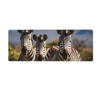 YYHWHJDE Zebras On South Africa Picture Extra Large Mouse Pad, Computer Office Anti Slip Gaming Keyboard Thickened Version 12x31.5in