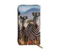 YYHWHJDE Zebras on South Africa Picture Quality Leather Long Clutch Wallet Designed for Fashion Girls and Women Stylish 7.48 x 4.13 in