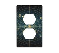 YYHWHJDE Zodiac Constellation Space Pattern Double Socket Wall Panel Decorative is Durable and Suitable for Socket Light Switch Accessories 4.5x2.76in
