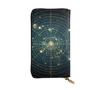 YYHWHJDE Zodiac Constellation Space Printing Quality Leather Long Clutch Wallet Designed for Fashion Girls and Women Stylish 7.48 x 4.13 in