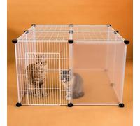YYingYYue Cat Enclosure Thick Wire DIY Free Assembly Pet Fence Transparent Piece with Mounting Parts for Easy Lnstallation,18pcs