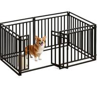 YYingYYue Dog Crate Metal Dog Fence Extra Large Space Thickened Full Square Tube Combination Foldable Dog Crate for All Kinds of Dogs Black,180 * 60 * 60cm 9pcs