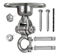 Yyiwhmy Heavy Duty 304 Stainless Steel Swing Hanger with Silent Ball Bearing, 360° Rotation & 180° Swing, 600 lbs Capacity, for Playground, Swing Set, Hammock, Yoga, Punching Bag