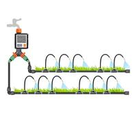 YYJYZH Garden Watering for Raised Beds,Adjustable Bendable Nozzle Copper Sprayer,with Smart Irrigation Controller,for Outdoor Plants, for Garden, Yard, Lawn, Greenhouse (20M/65.6FT+controller)