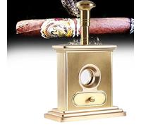 YYJYZH Table top Guillotine Cigar Cutter w/Drawer for cuttings Top Cigar Cutter Glossy Black with Gold