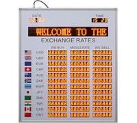 YYJYZH World Exchange Rate Clock, Led Electronic Nation Timezone Exchange Rate Display Screen with Buy/Middle Rate/Sell, Support U Disk Transfer Content, Save for 7 Days When Power Is Off