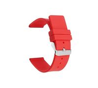 YYJzsw 12mm 14mm 16mm 18mm 20mm 22mm 24mm Silicone Strap Compatible With Omega Soft Rubber Band Candy Color Men Women Replace Bracelet Accessories(Red,SILVER BUCKLE_20MM)