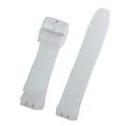 YYJzsw Black Watchband Compatible With Swatch Strap Buckle Compatible With SWATCH Silicone Watch Band 17mm 19mm 20mm Rubber Strap16MM Watch Accessories(White,19mm)