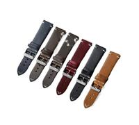 YYJzsw Quick-release Leather Watch Strap 18mm 19mm 20mm 21mm 22mm 24mm Waxed Cowhide Men's And Women's Business Wristband Accessories(Black,22mm)