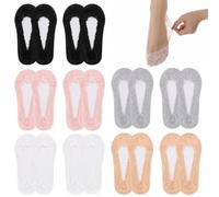 Yykazqe 10 Pairs Lace No Show Socks, Lace Sock Women, Flat Socks for Women | Non Slip Low Cut Thin Fashion Liner Invisible Boat Socks for Flats Loafers
