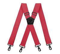 YYKSYDPT 1.5Inch Suspenders,Heavy Duty Work Suspenders Men,Sturdy Suspender with 4 Carabiner Hooks Adjustable Elastic X Shape Mens Braces for men Trousers (Red)