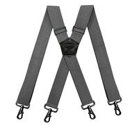 YYKSYDPT 1.5Inch Suspenders,Heavy Duty Work Suspenders Men,Sturdy Suspender with 4 Carabiner Hooks Adjustable Elastic X Shape Mens Braces for men Trousers (Grey)