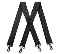 YYKSYDPT 1.5Inch Suspenders,Heavy Duty Work Suspenders Men,Sturdy Suspender with 4 Carabiner Hooks Adjustable Elastic X Shape Mens Braces for men Trousers (Black)