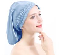 YYKSYDPT 100% Mulberry Silk Hair Cap Silk Bonnet for Sleeping Long Curly Hair Sleeping Cap Hair No Longer Frizzy and Tangled Silk Sleeping Cap (Blue 1)