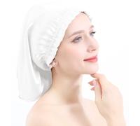 YYKSYDPT 100% Mulberry Silk Hair Cap Silk Bonnet for Sleeping Long Curly Hair Sleeping Cap Hair No Longer Frizzy and Tangled Silk Sleeping Cap (White)