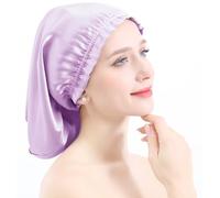 YYKSYDPT 100% Mulberry Silk Hair Cap Silk Bonnet for Sleeping Long Curly Hair Sleeping Cap Hair No Longer Frizzy and Tangled Silk Sleeping Cap (Purple)