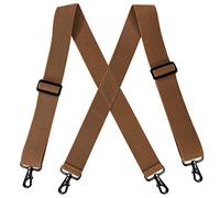 YYKSYDPT 2Inch Heavy Duty Braces for Men, Work Suspenders with Hooks Mens Braces for men Trousers Outdoor (Camel)