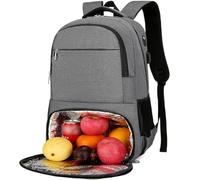 YYKSYDPT Laptop Lunch Backpack, Insulated Cooler Backpack for Men Women, Picnic Backpack With USB Port, Cool Bag Rucksack for Travel, Beach, Business (Dark Grey)