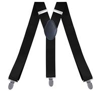YYKSYDPT Mens Braces with 3 Strong Metal Clips Y Style Wide 3.5 cm Heavy Duty Suspenders Trouser Braces Adjustable and Elastic for Men and Women (Black)