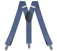 YYKSYDPT Mens Braces with 3 Strong Metal Clips Y Style Wide 3.5 cm Heavy Duty Suspenders Trouser Braces Adjustable and Elastic for Men and Women (Blue)