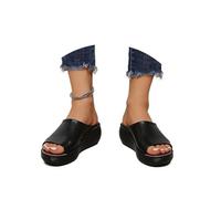 YYKTD Women's Platform Sandals Wedge Sandals Open Toe Arch Support Platform Slippers Summer Fish Mouth Sandals Casual Summer Walking Shoes for Daily Wear,Black,US11/EU42