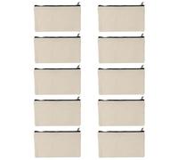 YYlingx 10 Pcs Blank Canvas Bags,DIY Graffiti Bag Zipper Bag Canvas DIY Projects, Beige Cosmetic Bags for Cosmetic Bags & Cases