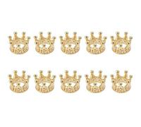 YYlingx 10 Pcs Cubic Zirconia Pave King Crown Beads,Large Hole Crown Beads for Bracelet Necklace Making Jewelry Making,11x7mm