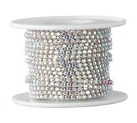 YYlingx 10 Yards SS6/2mm Crystal Rhinestone Trim AB Color Rhinestone Close Chain Trim Claw Rhinestone Chain for Craft Jewelry Wedding Bouquet DIY Decoration
