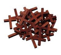 YYlingx 100 Pcs Mini Wooden Cross Charms: Solid Wood Cross Pendants for DIY Craft Making