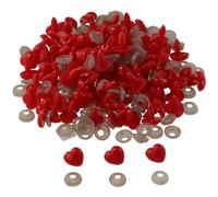 YYlingx 100Pcs 15mm Red Love Heart Shape Reusable Plastic Secure Eyes Noses for Doll Making Supplies, Safety Noses for Crochet Animals