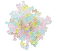 YYlingx 100Pcs Mini Resin Gummy Bear Shape Mixed Candy Color Bear Charm for DIY Jewelry Making Art Decoration