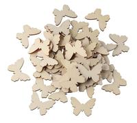 YYlingx 100Pcs Unfinished Wooden Butterfly Shape Cutouts, Mini Butterfly Shapes Blank Wood Scrapbooking Embellishments for DIY Crafts, Christmas Home Party Tree Decoration