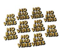 YYlingx 10Pcs No Bad Vibes Patch, 3D Letters Clothing Iron-on Embroidered Patch, Decorative Sew on/Iron on Patches for Jackets, Hats, Backpacks, Jeans, DIY Clothes