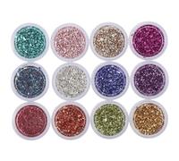 YYlingx 12 Box Crushed Glass Craft Glitter Fine for Resin Art 12 Colors Mini Chips 2-3mm Chunky Flakes Sequins for Decoration