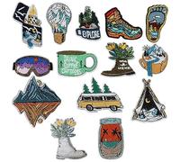 YYlingx 15 PCS Landscapes Patches Mountain and River Scenery Style Embroidery Patches DIY Wilderness Trekking Patches Sew On Patches Appliques for Jeans Jackets Clothes Backpacks