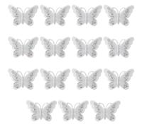 YYlingx 15 Pieces Bright White Butterfly Shape Patches, Butterfly Design Clothing Iron-on Embroidered Patch,Beautiful Animal Sew on/Iron on Patches for Jackets, Hats,Backpacks,Jeans,DIY Clothes