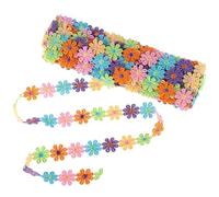 YYlingx 15 Yards 2.5cm Daisy Flower Lace Embroidery, Colorful Flower Applique Sewing Embroidery, DIY Accessory Clothes Mobile Phone Backpack Decoration Supplies