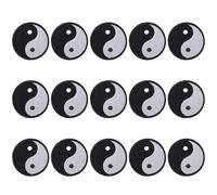 YYlingx 15Pcs Yin Yang Embroidered Patch, Chinese Taoism Clothing Iron-on Embroidered Patch, Sew on/Iron on Patches for Jackets, Hats, Backpacks, Jeans, DIY Clothes