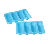 YYlingx 2 Pack Silicone Hot Dog Bun Molds,Hot Dog Bun Pan Mini Baguette Sandwich Bread Forms Baking Tray for Baking Hot Dog, Homemade Rolls Cake