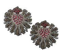 YYlingx 2 PCS Beaded Rhinestone Heart Patches Rhinestones Decorative Applique Patches DIY Accessories for Jackets, Clothes, Shoes and Bag